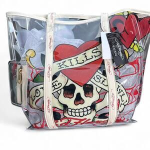 ED HARDY PVC TOTE BAG ONE SIZE